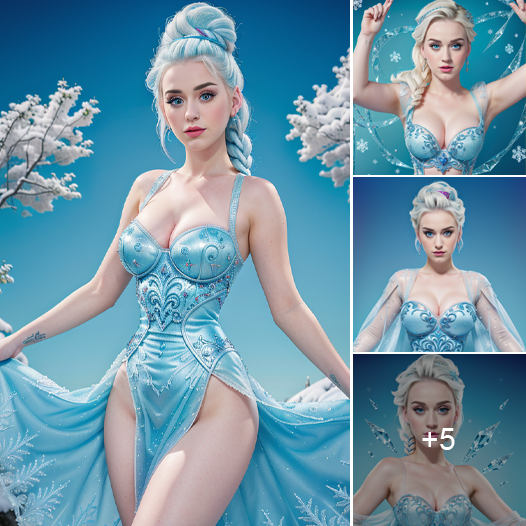Katy Perry’s extremely lovely Ice Princess Elsa cosplay photos from the animated movie ‘Frozen’